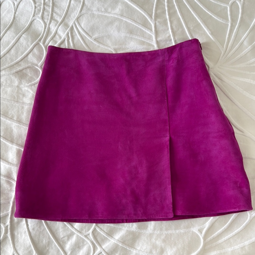 COS A-line suede mini skirt